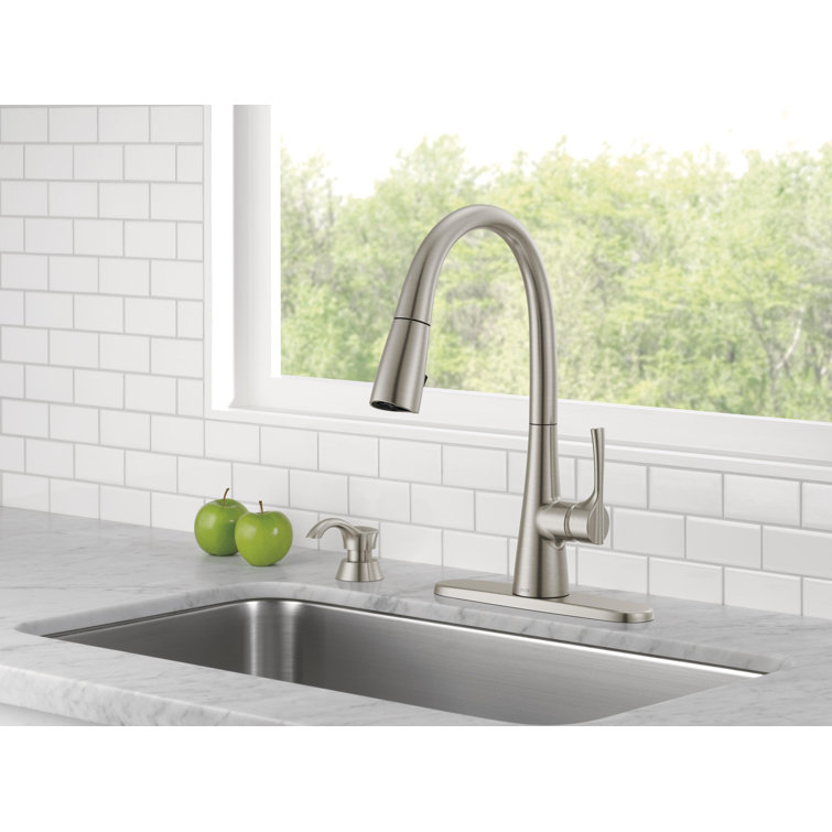 Auburn Stainless Steel Pull-Down Kitchen Faucet with Soap Dispenser