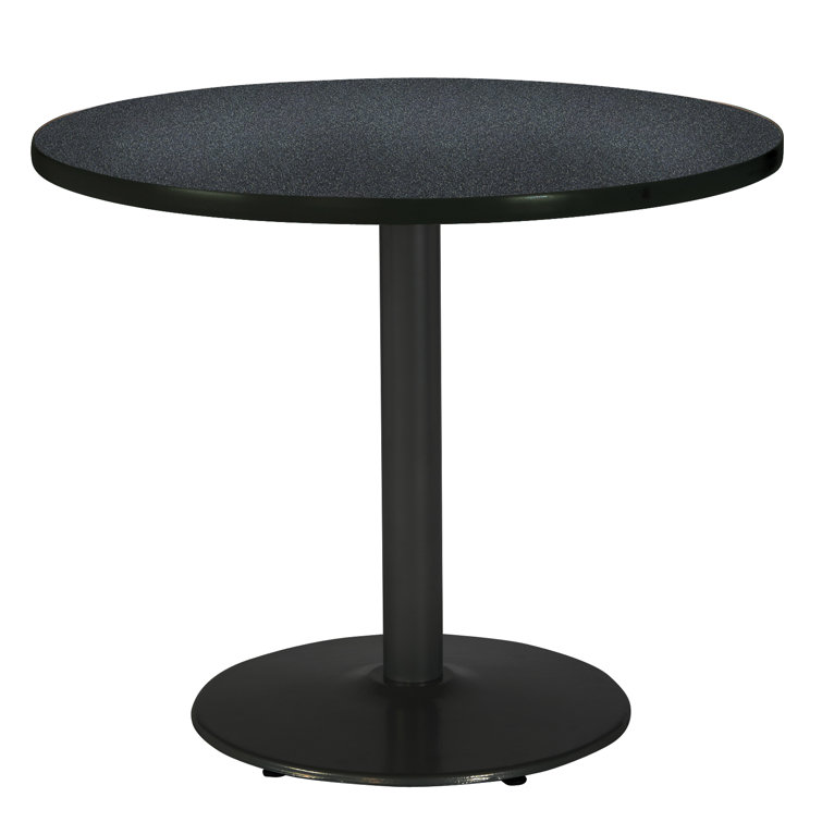 30" Round Counter Height Pedestal Table in Graphite & Silver