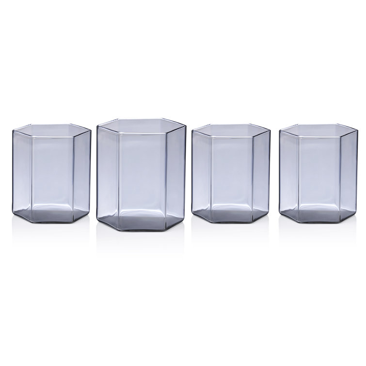 Small Gray Hexagonal Borosilicate Glass Set