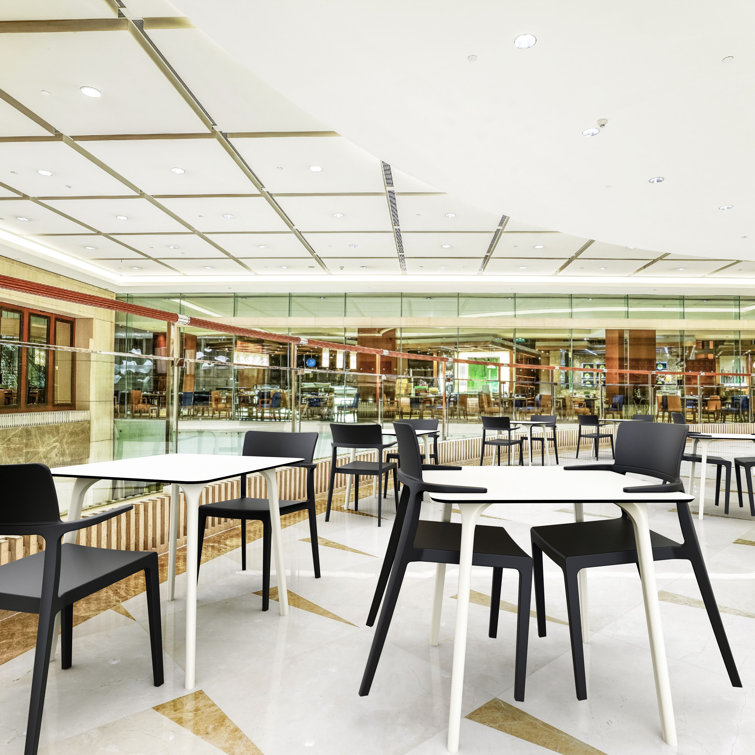 White Square Synthetic Laminate Outdoor Dining Table