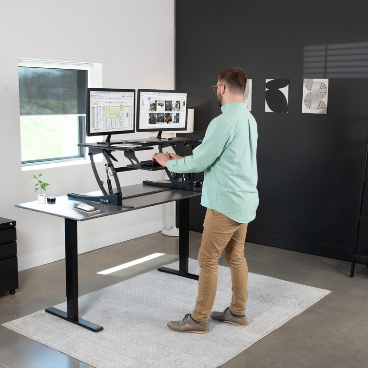 Black 42" Height Adjustable Standing Desk Converter