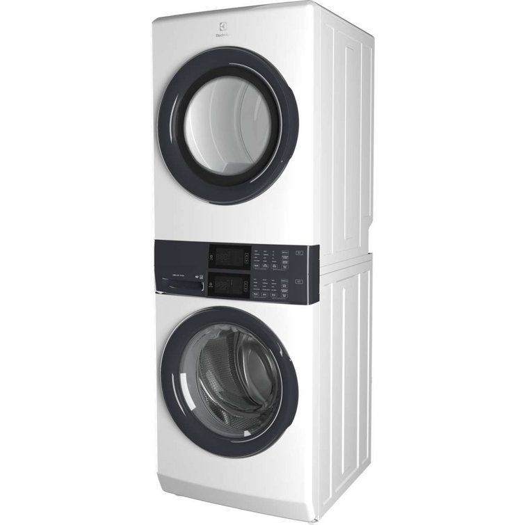 White Gas Stacked Washer and Dryer Set with Energy Star