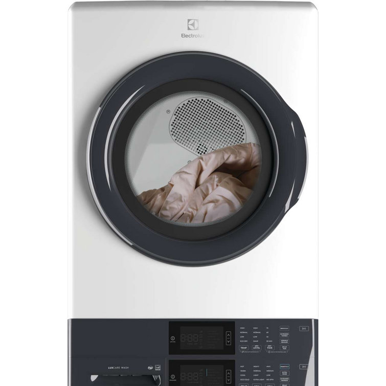White Gas Stacked Washer and Dryer Set with Energy Star