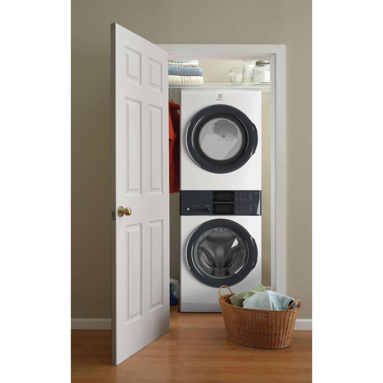 White Gas Stacked Washer and Dryer Set with Energy Star