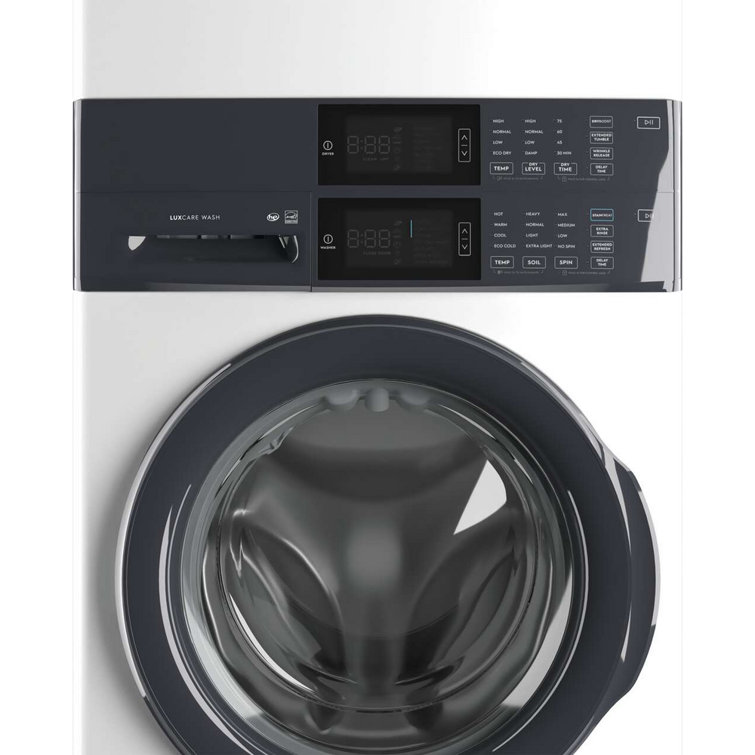 White Gas Stacked Washer and Dryer Set with Energy Star