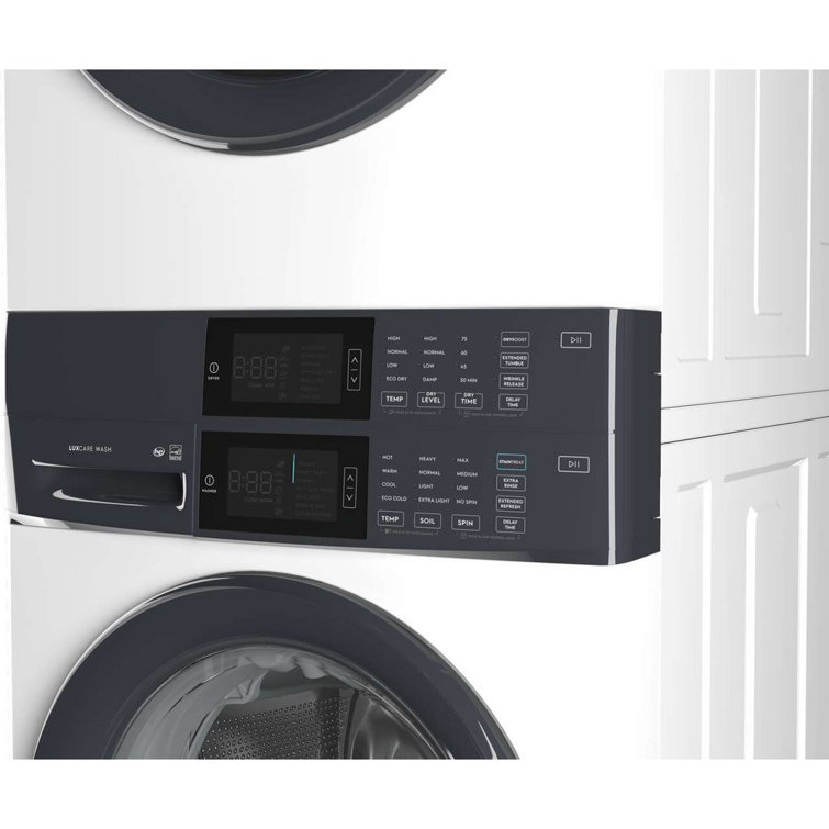 White Gas Stacked Washer and Dryer Set with Energy Star