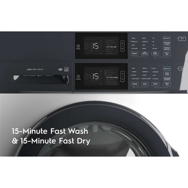 White Gas Stacked Washer and Dryer Set with Energy Star