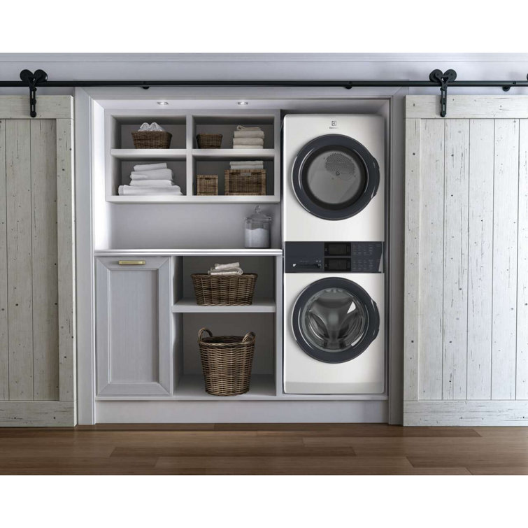 White Gas Stacked Washer and Dryer Set with Energy Star