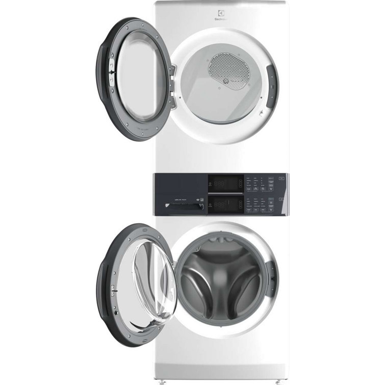 White Gas Stacked Washer and Dryer Set with Energy Star