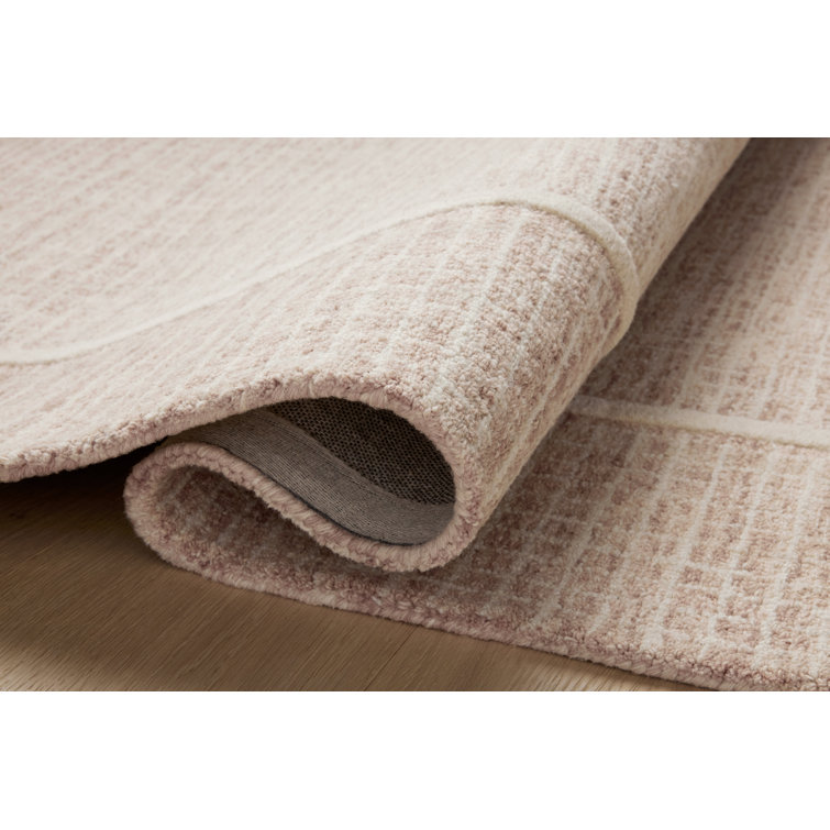 Blush and Ivory Hand-Tufted Wool Rectangular Area Rug