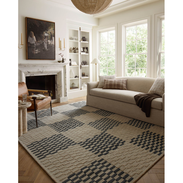 Bradley Beige and Midnight Wool Hand-Tufted Area Rug