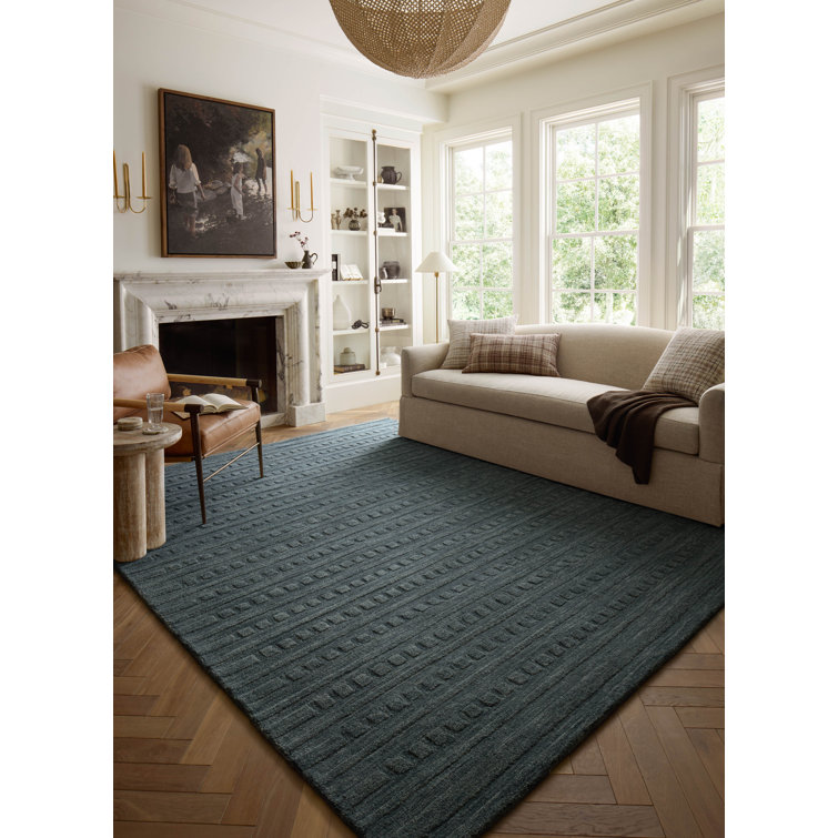 Bradley Teal Hand-Tufted Wool 7'-9" x 9'-9" Area Rug