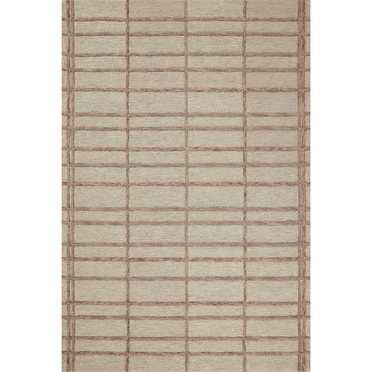 Handmade Rose Blush Wool Tufted Rectangular Area Rug
