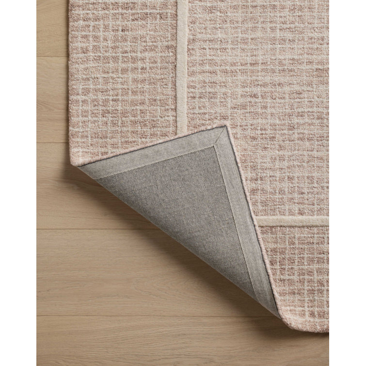 Blush and Ivory Hand-Tufted Wool Rectangular Area Rug