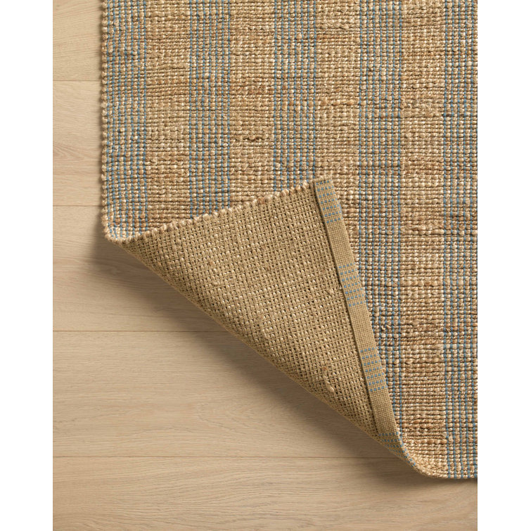 Judy Natural and Sky Striped Cotton Viscose Rug 2'-3" x 3'-9"