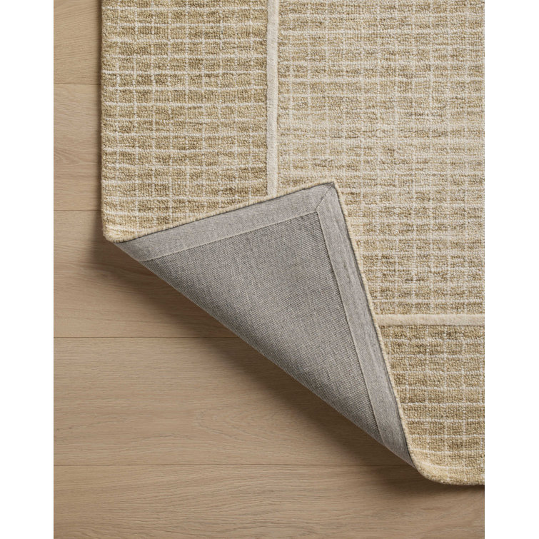 Wheat and Ivory Hand-Tufted Wool Rectangular Area Rug