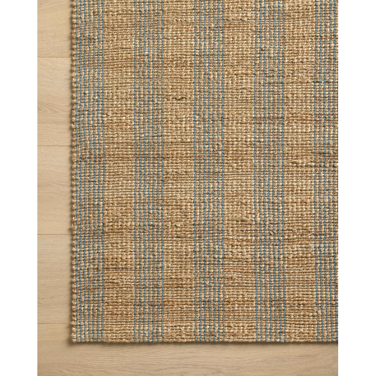 Judy Natural and Sky Striped Cotton Viscose Rug 2'-3" x 3'-9"