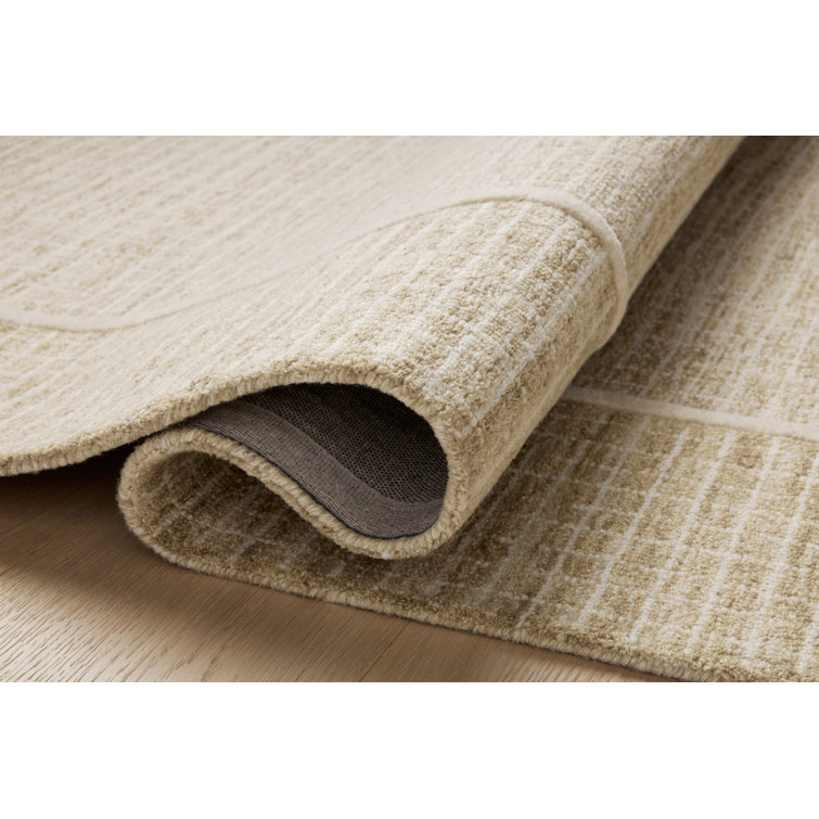 Wheat and Ivory Hand-Tufted Wool Rectangular Area Rug