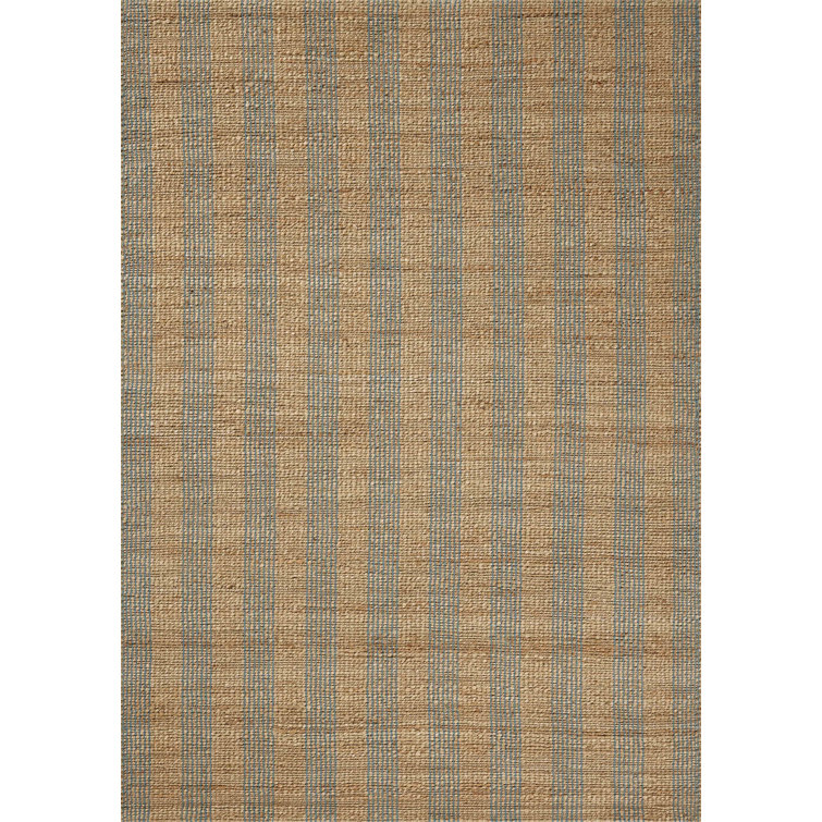 Judy Natural and Sky Striped Cotton Viscose Rug 2'-3" x 3'-9"