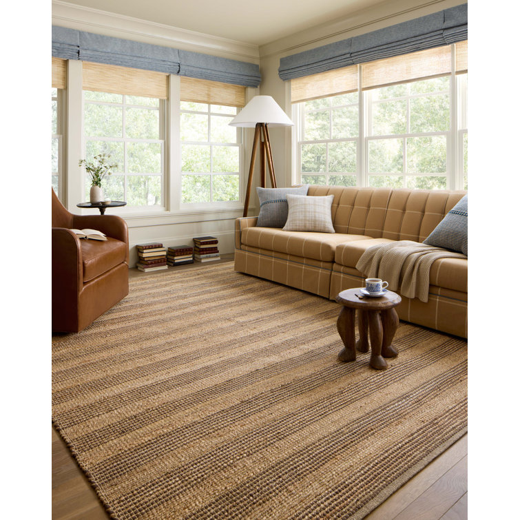 Judy Natural and Chocolate Handwoven Cotton Area Rug