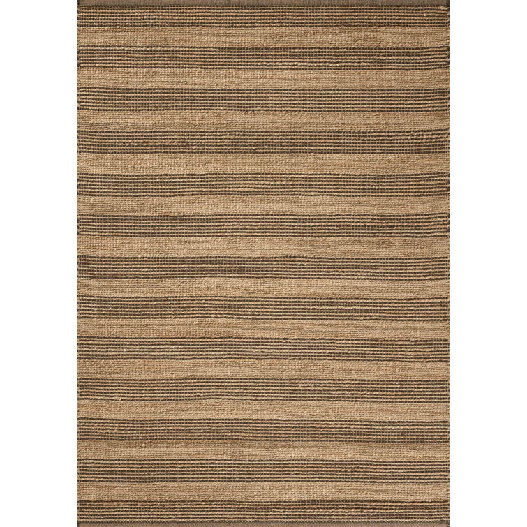 Judy Natural and Chocolate Handwoven Cotton Area Rug
