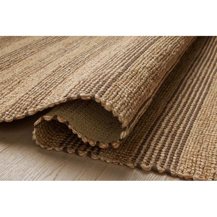 Judy Natural and Chocolate Handwoven Cotton Area Rug