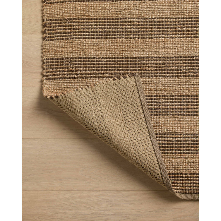 Judy Natural and Chocolate Handwoven Cotton Area Rug
