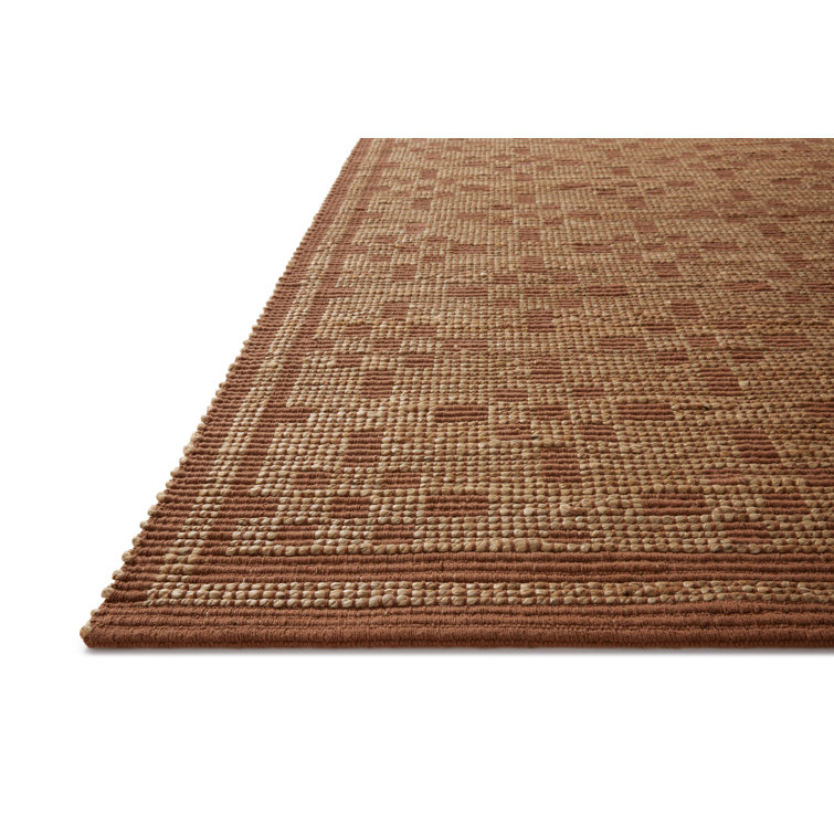 Natural and Spice Geometric Jute-Blend Area Rug 2'3" x 3'9"