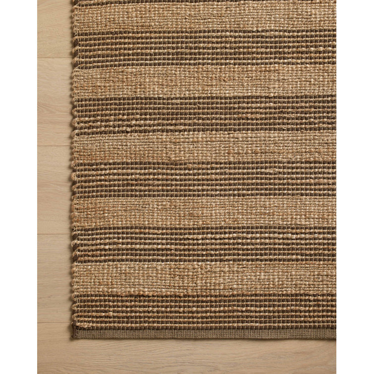 Judy Natural and Chocolate Handwoven Cotton Area Rug