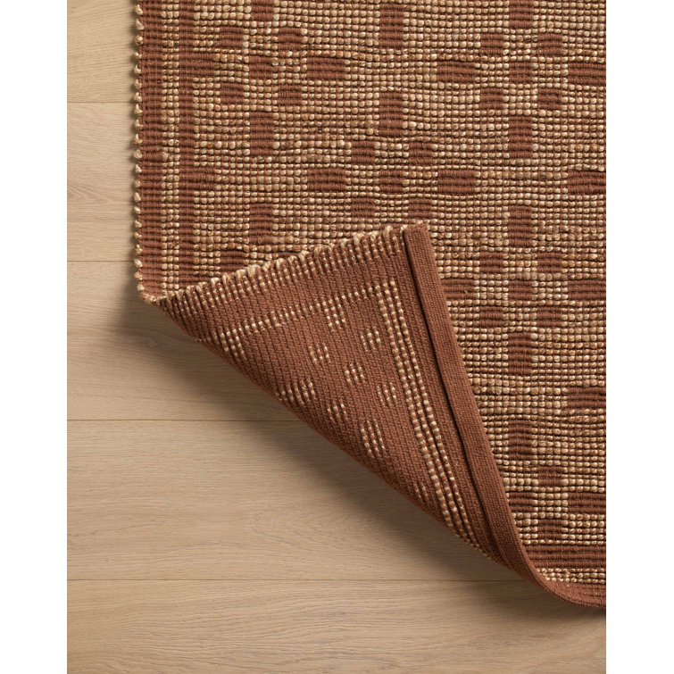 Natural and Spice Geometric Jute-Blend Area Rug 2'3" x 3'9"