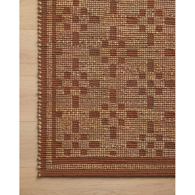 Natural and Spice Geometric Jute-Blend Area Rug 2'3" x 3'9"