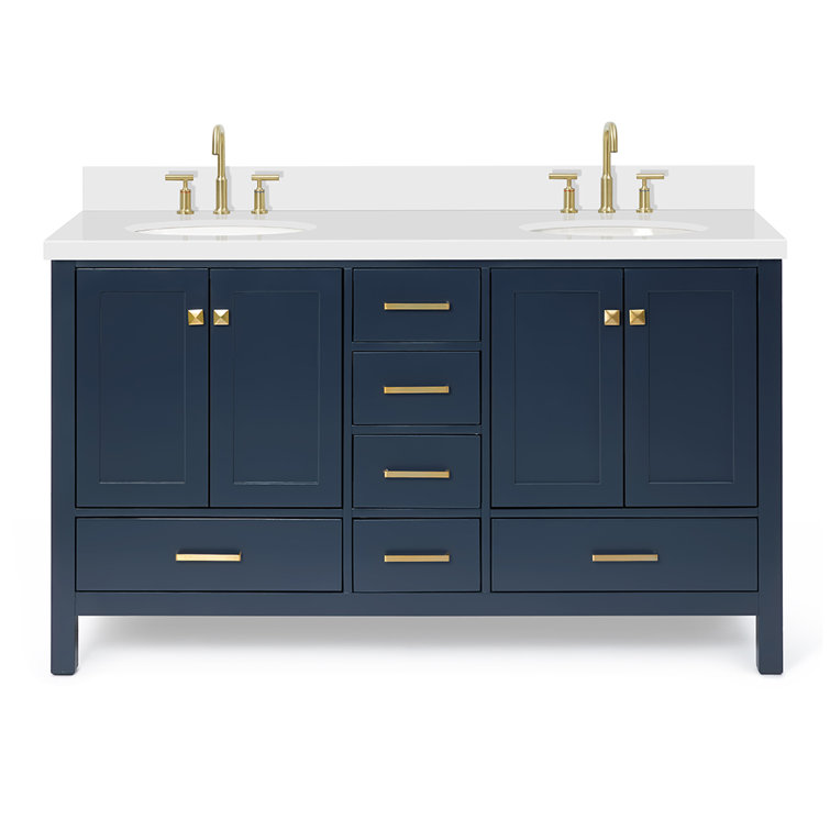 Cambridge Midnight Blue Double Vanity with Quartz Top