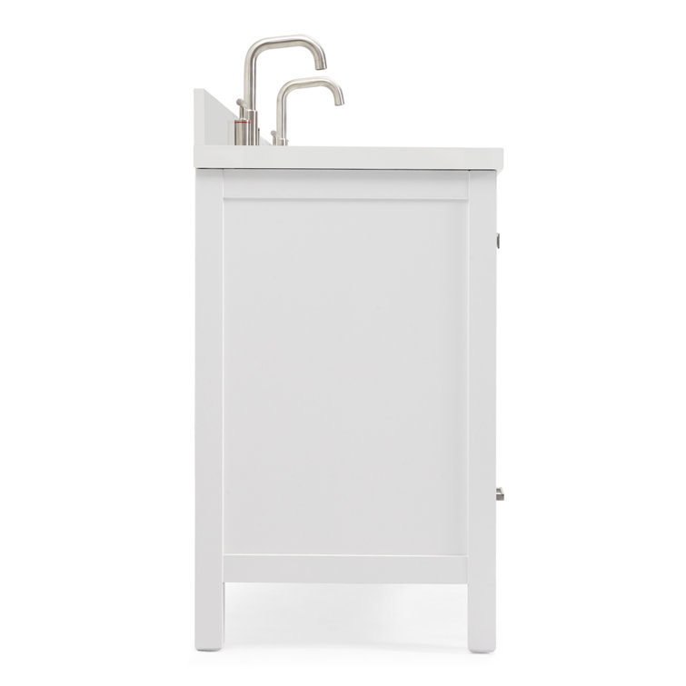 Cambridge 61'' White Double Vanity with Quartz Top