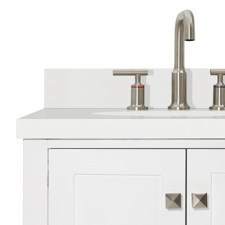 Cambridge 61'' White Double Vanity with Quartz Top