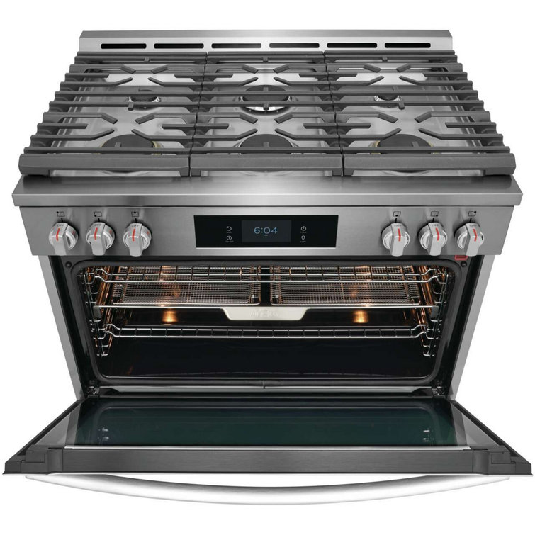 36" Stainless Steel Dual-Fuel Convection Range with Air Fry