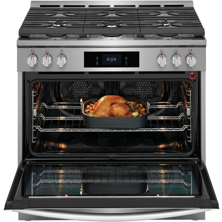 36" Stainless Steel Dual-Fuel Convection Range with Air Fry