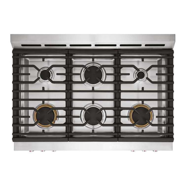 36" Stainless Steel Dual-Fuel Convection Range with Air Fry