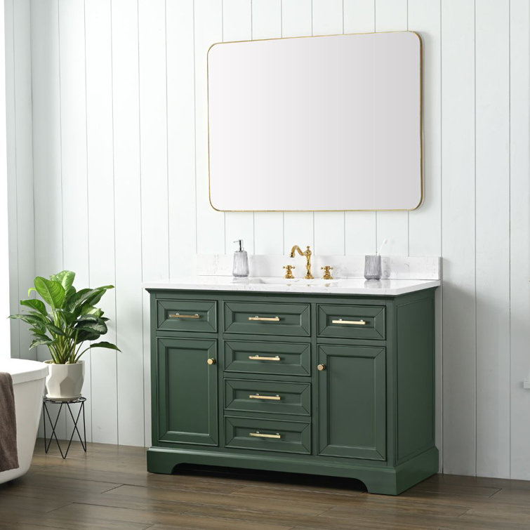 Thompson 48" Evergreen Wood Vanity with Carrara White Top