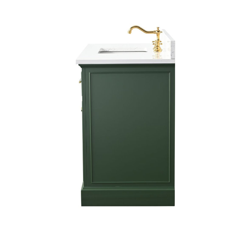 Thompson 48" Evergreen Wood Vanity with Carrara White Top