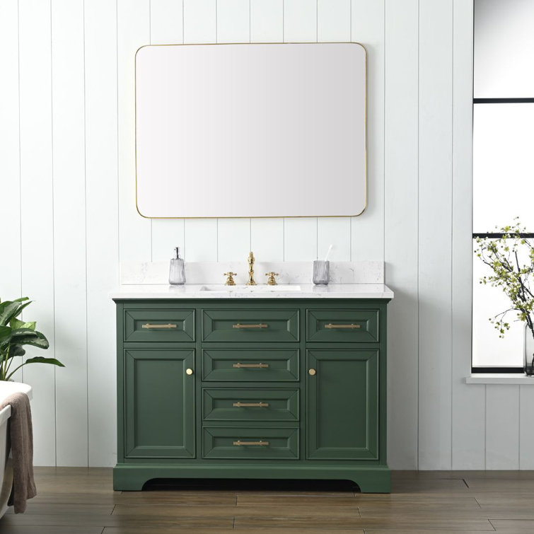 Thompson 48" Evergreen Wood Vanity with Carrara White Top