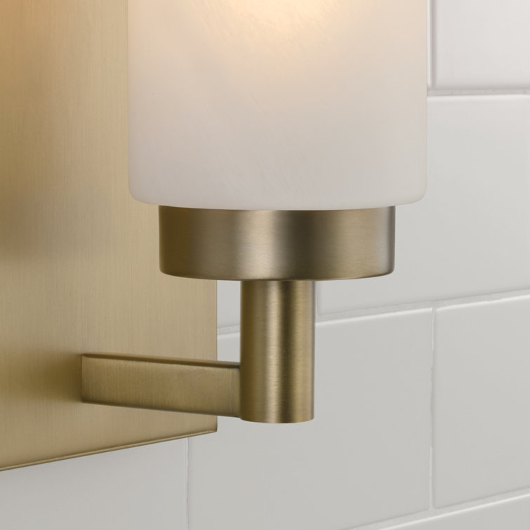 Alyssa Aged Brass Sconce with Faux Alabaster Glass