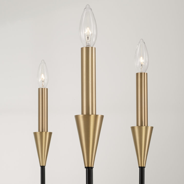 Avant Aged Brass and Black 6-Light Candle Chandelier