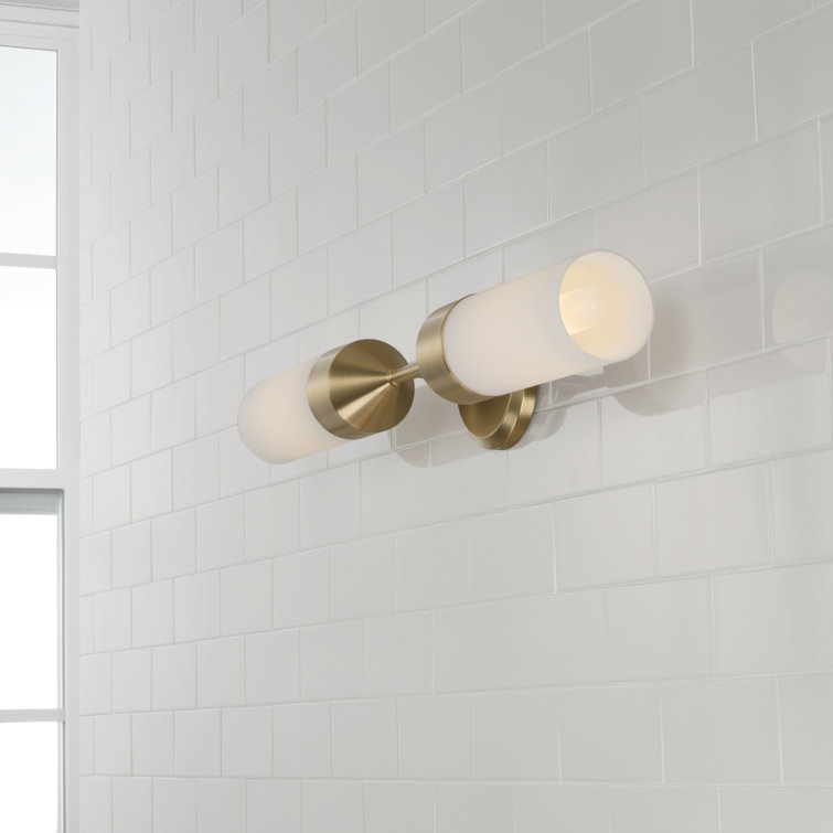 Matte Brass and Soft White Glass 2-Light Wall Sconce
