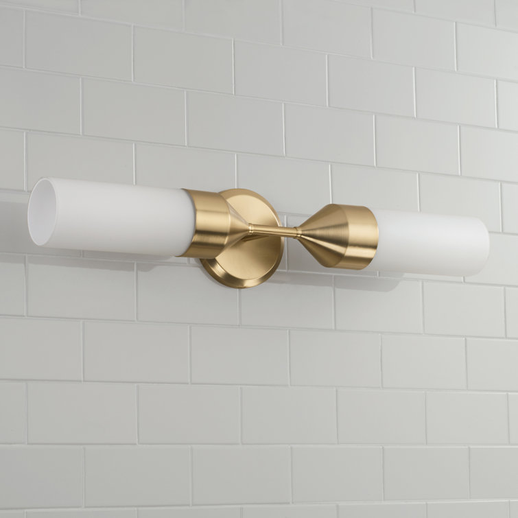 Matte Brass and Soft White Glass 2-Light Wall Sconce