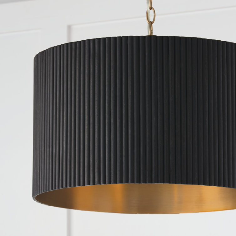 Donovan Black and Brass 3-Light Drum Pendant