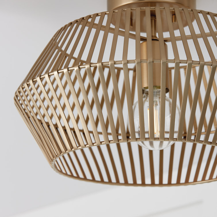 Kaiya Matte Brass Modern Semi-Flush Mount Light