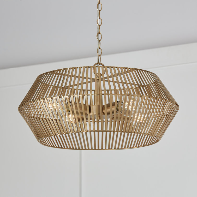 Kaiya Matte Brass 4-Light Geometric Pendant