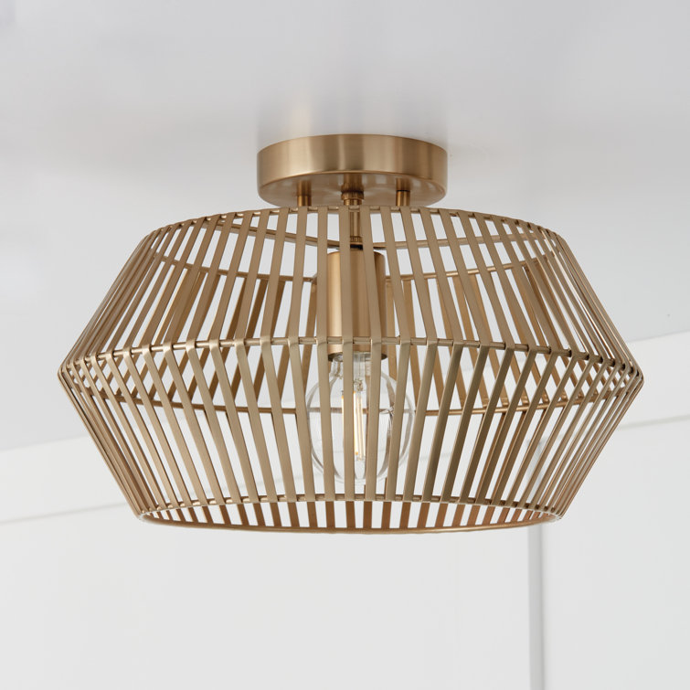 Kaiya Matte Brass Modern Semi-Flush Mount Light