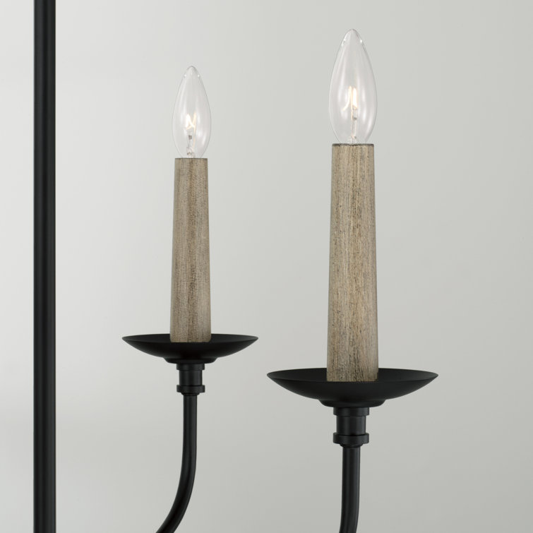 Matte Black Mini 4-Light Candle Chandelier