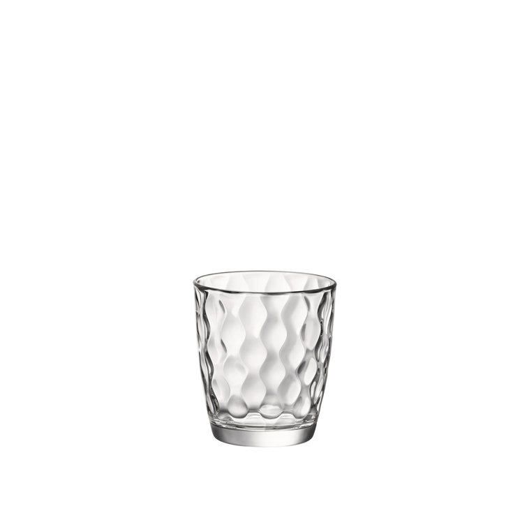Clear Faceted Glass 13oz Drinking Glass Set of 6